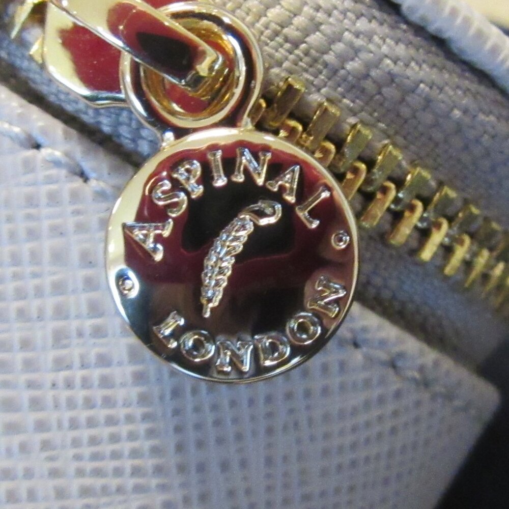 Aspinal of London "Tidy All" Light Grey Saffiano Leather NWOT MSRP $165 - Picture 9 of 10